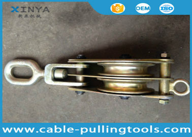 comprar Bloque de polea doble de acero resistente de la cuerda de alambre de la rueda 3T con el ojo del eslabón giratorio online manufacture