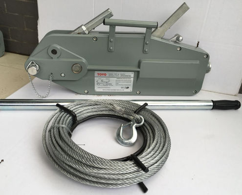 comprar Capacidad de carga 32KN Tirfor elevador de cuerda de alambre con cables de acero de 20 m cables manuales para la construcción de líneas online manufacture