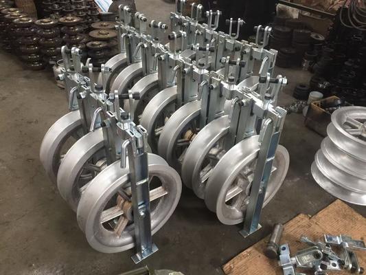 comprar Bloque de polea de fibra de aluminio con superficie galvanizada resistente a la corrosión y alta capacidad de carga para la construcción de líneas eléctricas online manufacture