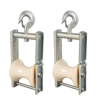 Rodillos duraderos de tira de cables aéreos con bloques de malla de nylon de aluminio Bloque de conductor