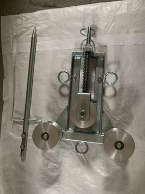 Bloque de poleas de tierra de tres ruedas con material de aluminio y dia de poleas de 60-75 mm para colgar el cable de conexión a tierra