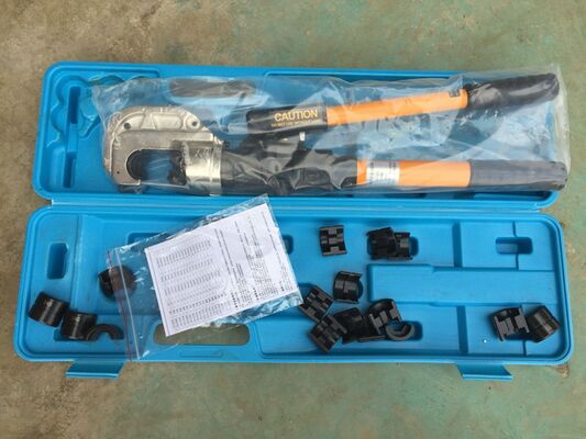 12-Ton Hydraulic Cable Crimper with 180° Swivel Head and Quick-Change Dies for Manual Pump Operation